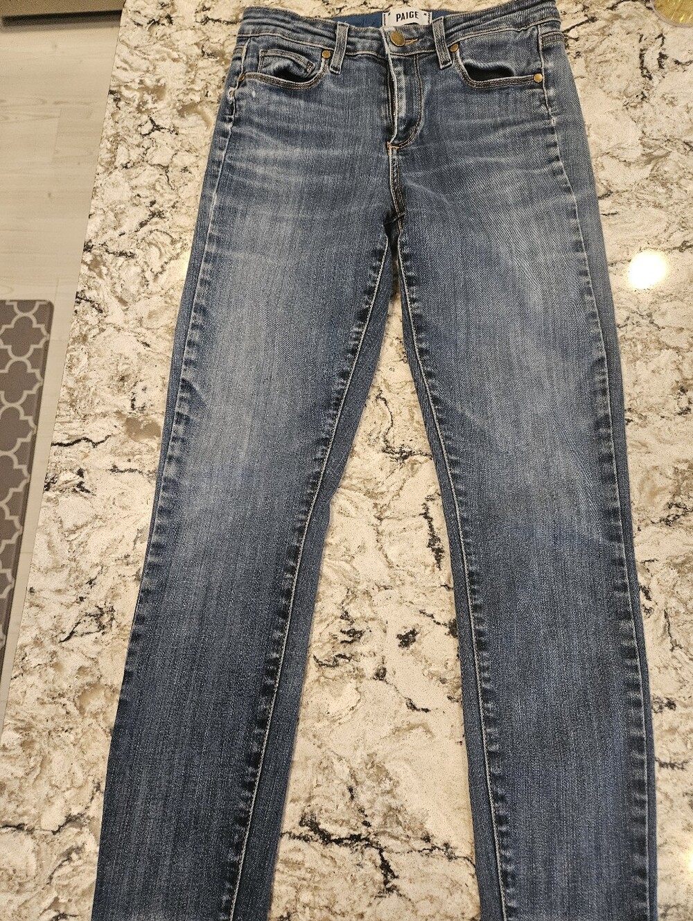 PAIGE Huxton Ankle Slim Stretch Jeans in Light Blue Wash Size 26